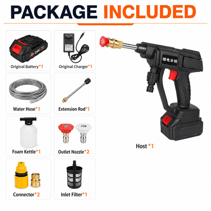 Cordless Car Pressure Washer Gun with Foam Cannon