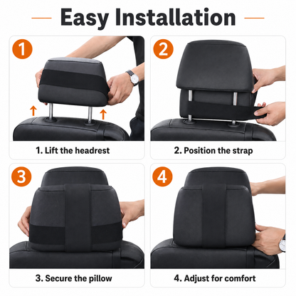 Memory Foam Car Neck Pillow | Ergonomic Headrest Support