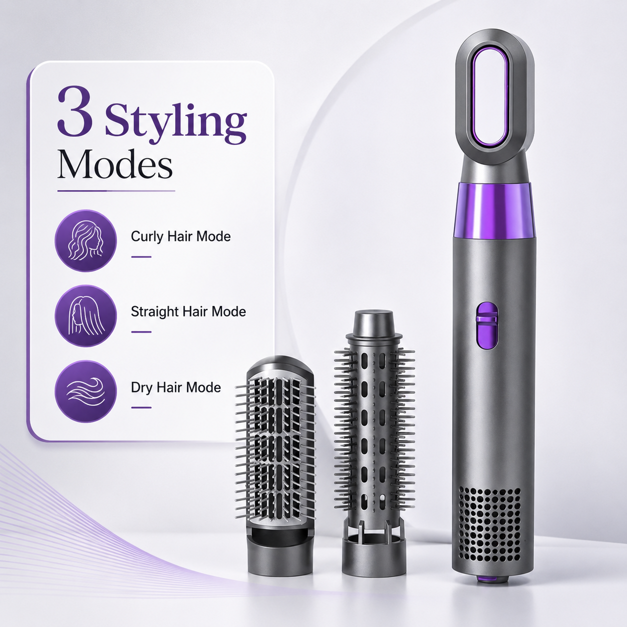 2-in-1 Hot Air Brush Styler | Curling & Volumizing Tool
