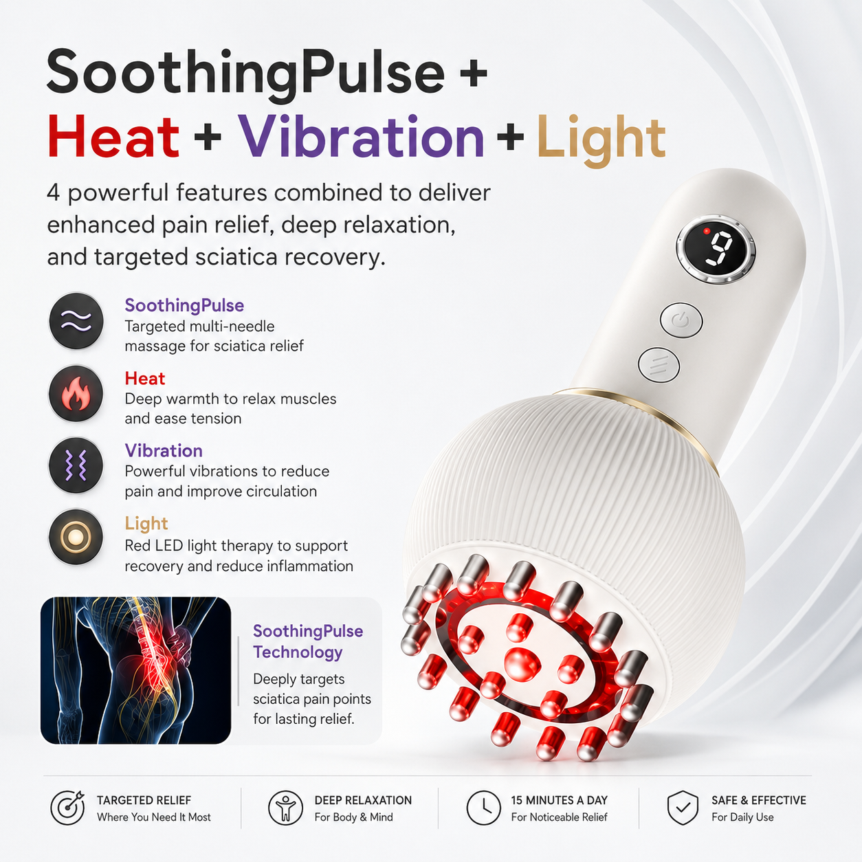Electric Body Massager | Heat, Vibration & Red Light Tool