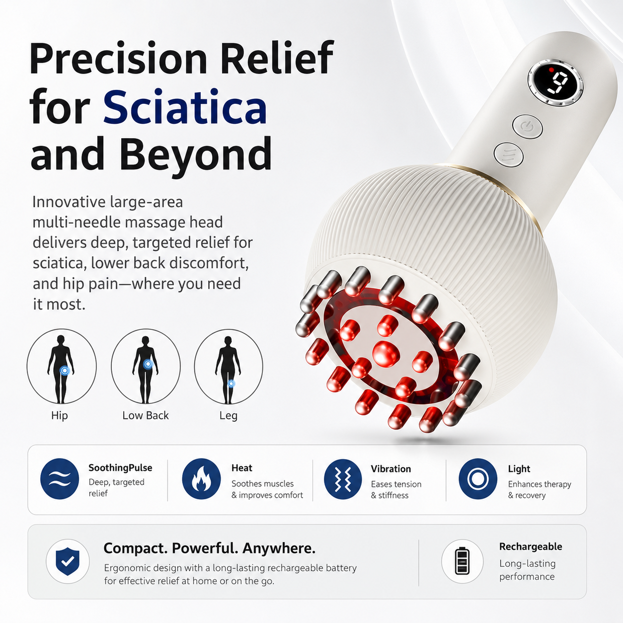 Electric Body Massager | Heat, Vibration & Red Light Tool