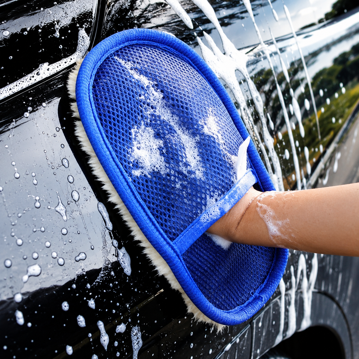 Microfiber Car Wash Mitt | Non-Scratch Cleaning Sponge